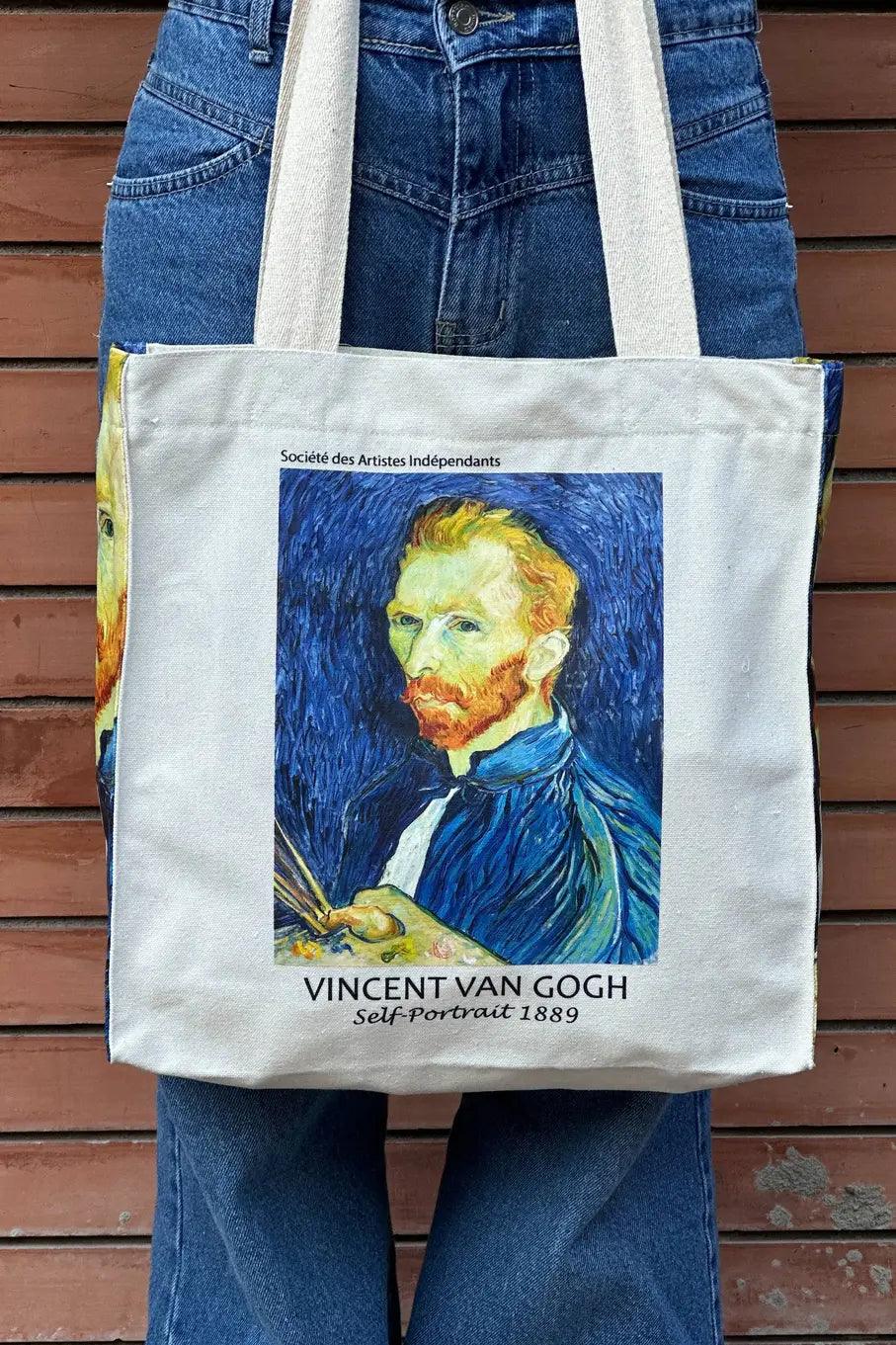 Van Gogh self-portrait 1889 - Tote Bag - Artsy Tote Bag | My Turtle